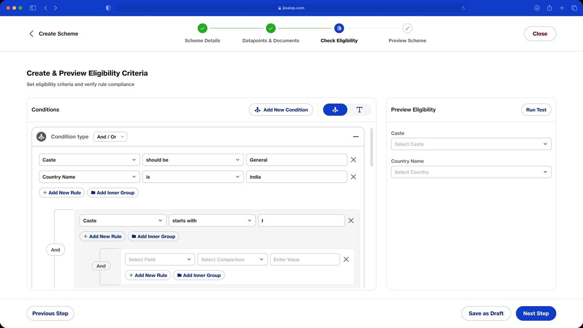 Screen 05 — Eligibility Rule Builder (Step 3)