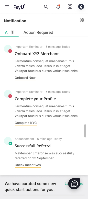 PayU Partners – Notifications