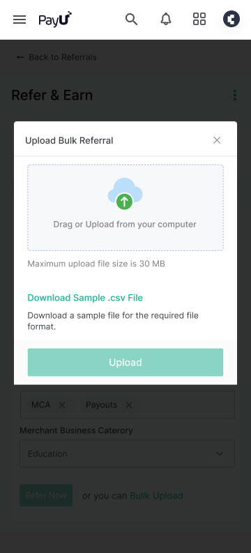 PayU Partners – Bulk Upload
